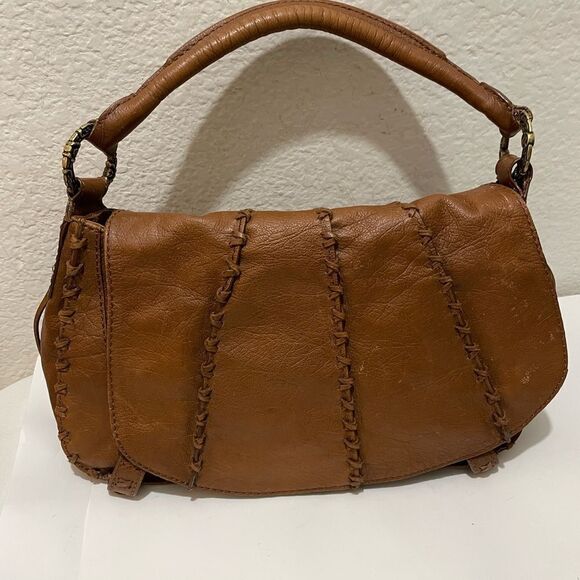 Gianni Bini Brown Leather Shoulder Bag - Picture 2 of 14